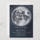 Cartes d'invitation Pleine Lune et Étoiles céleste (Devant)