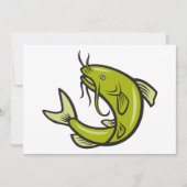 Cartes d'invitation Poisson-chat vert (Devant)