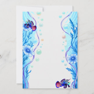 Cartes d'invitation Poisson Mandarin Goby en eau d