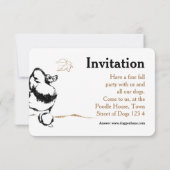 Cartes d'invitation Poodle (Dos)