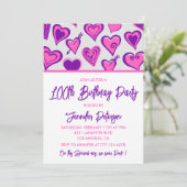 Cartes d'invitation pour 100e anniversaire Simple (Debout devant)