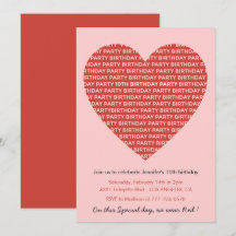 Cartes d'invitation pour 10ème anniversaire Modern