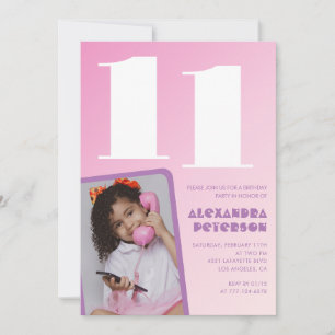 Cartes d'invitation pour 11ème anniversaire fille