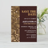 Cartes d'invitation pour 12 ans Save the date Or (Debout devant)