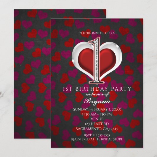 Cartes d'invitation pour 1er anniversaire à thème (Devant / Derrière)