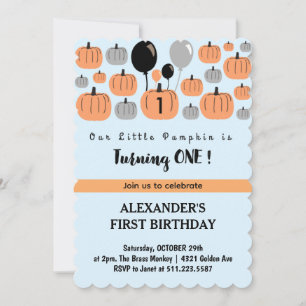 Cartes d'invitation pour 1er anniversaire Hallowee