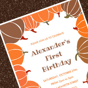 Cartes d'invitation pour 1er anniversaire Hallowee