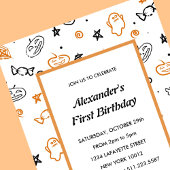 Cartes d'invitation pour 1er anniversaire Hallowee
