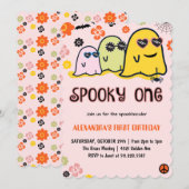 Cartes d'invitation pour 1er anniversaire Hallowee (Devant / Derrière)