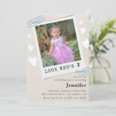 Cartes d'invitation pour 2e anniversaire (Debout devant)