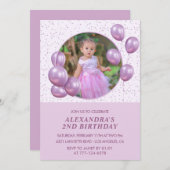 Cartes d'invitation pour 2ème anniversaire Ballons (Devant / Derrière)