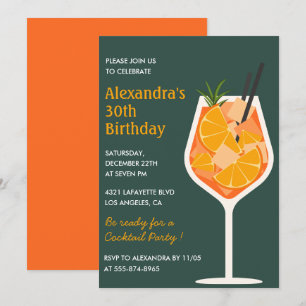 Cartes d'invitation pour 30 ans Cocktail Élégant M