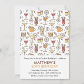 Cartes d'invitation pour 30 ans Cocktail Pattern M (Devant)