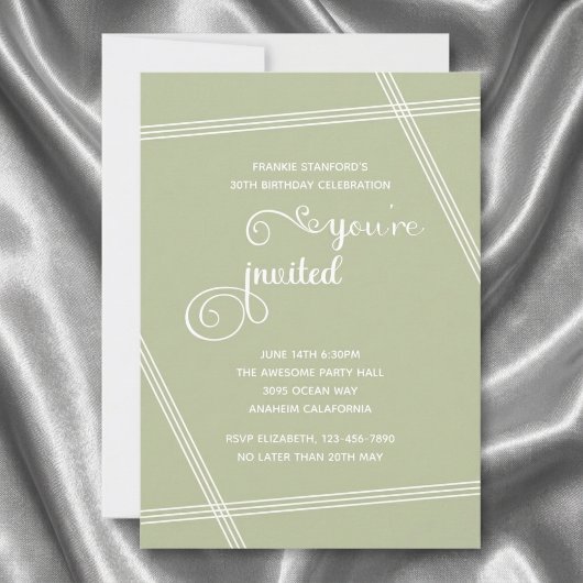 Cartes d'invitation pour 30e anniversaire simples