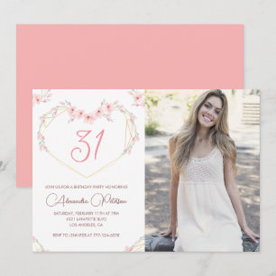 Cartes d'invitation pour 31e anniversaire Bohème F