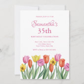 Cartes d'invitation pour 35e anniversaire avec fle (Devant)