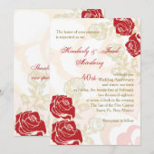 Cartes d'invitation pour 40 ans de mariage avec de (Devant / Derrière)