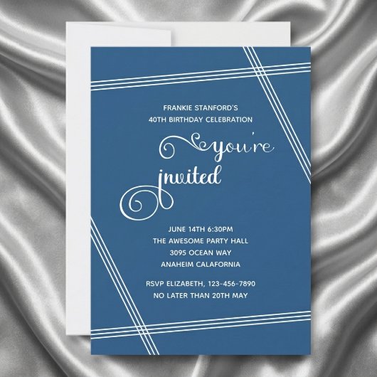 Cartes d'invitation pour 40e anniversaire simples