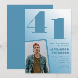 Cartes d'invitation pour 41 ans avec photo et dégr