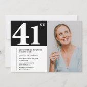 Cartes d'invitation pour 41e anniversaire avec pho (Devant)