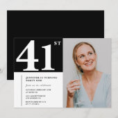 Cartes d'invitation pour 41e anniversaire avec pho (Devant / Derrière)