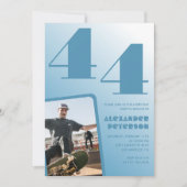 Cartes d'invitation pour 44 ans avec dégradé de ph (Devant)