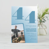 Cartes d'invitation pour 44 ans avec dégradé de ph (Debout devant)