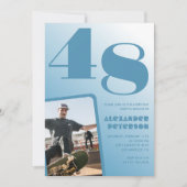 Cartes d'invitation pour 48 ans avec dégradé de ph (Devant)