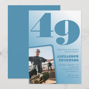 Cartes d'invitation pour 49 ans avec photo et dégr