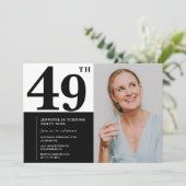 Cartes d'invitation pour 49e anniversaire avec pho (Debout devant)