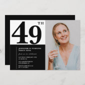 Cartes d'invitation pour 49e anniversaire avec pho (Devant / Derrière)