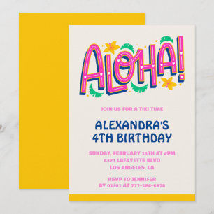 Cartes d'invitation pour 4ème anniversaire Tropica