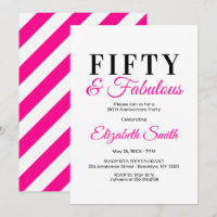 Cartes d'invitation pour 50 ans 50 ans et Fabuleux