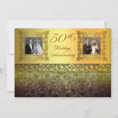Cartes d'invitation pour 50 ans de mariage avec de (Devant)