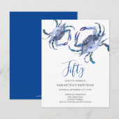 Cartes d'invitation pour 50e anniversaire de plage (Devant / Derrière)
