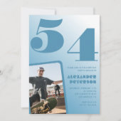 Cartes d'invitation pour 54 ans avec dégradé de ph (Devant)