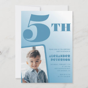 Cartes d'invitation pour 5 ans avec dégradé bleu P