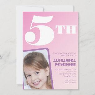 Cartes d'invitation pour 5ème anniversaire avec dé