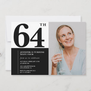 Cartes d'invitation pour 64e anniversaire en photo