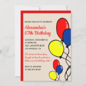 Cartes d'invitation pour 67 ans avec ballons simpl (Devant)