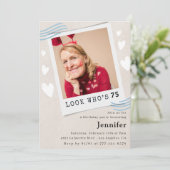 Cartes d'invitation pour 75 ans (Debout devant)