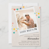 Cartes d'invitation pour 76e anniversaire avec pho (Devant)