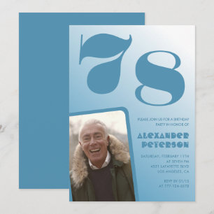 Cartes d'invitation pour 78ème anniversaire avec p