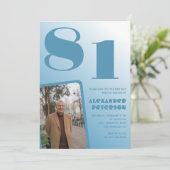 Cartes d'invitation pour 81e anniversaire avec pho (Debout devant)
