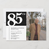 Cartes d'invitation pour 85e anniversaire noir Mod (Devant)