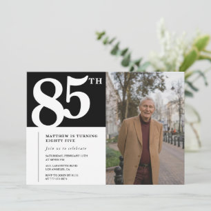 Cartes d'invitation pour 85e anniversaire noir Mod