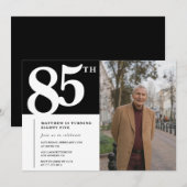 Cartes d'invitation pour 85e anniversaire noir Mod (Devant / Derrière)