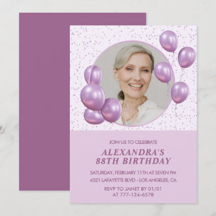 Cartes d'invitation pour 88e anniversaire Photo Ba