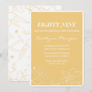 Cartes d'invitation pour 89e anniversaire Floral M