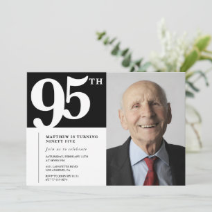 Cartes d'invitation pour 95e anniversaire noir Mod